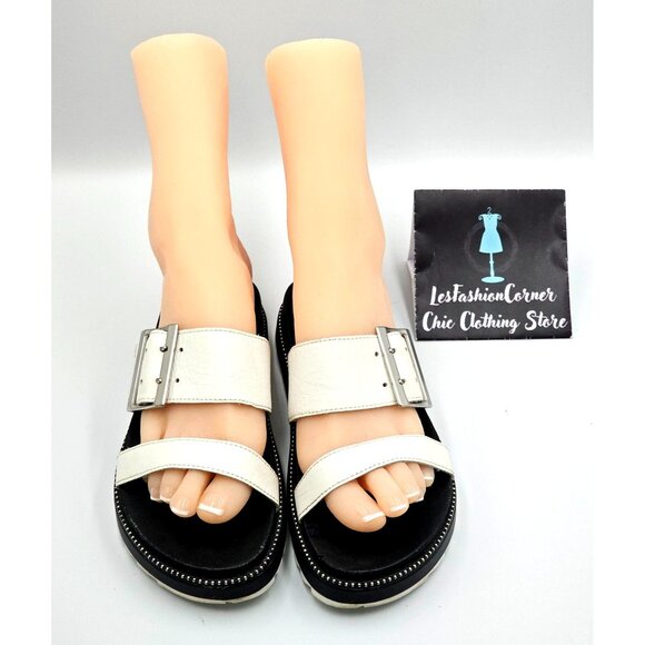 Sorel Women's White Leather Roaming Buckle Strap Slide Sandals Sz 7 2313 - Picture 12 of 16